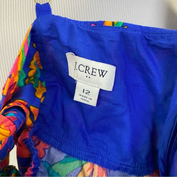 J. Crew Women’s SIZE 12 Tie Back Strappy Top Brilliant Blue Fushia Cotton - Picture 11 of 16